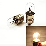 10 lampadine E10, 24 V, 5 W, T10x28, lampadina piccola con attacco a vite, bianco caldo, per fai da te, ...