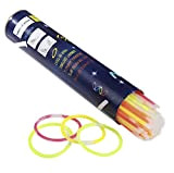 100 bastoncini luminosi fluorescenti in 5 colori fluorescenti, 20 cm (blu, arancione, verde, rosso, giallo)