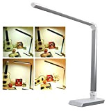 10W Lampada da Tavolo Dimmable Desk Lamp LED Bianco Caldo/Bianco Protegge Tuoi Occhi Argento[Classe energetica A +]