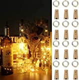 12 Pezzi Luci per Bottiglia, kolpop Tappi LED a Batteria per Bottiglie, 2M 20LED Filo Rame Led Decorative Stringa Luci ...