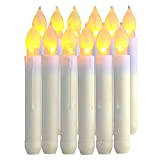 12pcs Flameless LED Candles Lights Battery Operated Votive LED Taper Candles for Christmas Wedding Birthday Party Halloween Room Decorations,6.5 x ...