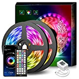 15M Led Strip, Rgb Led Strips with Bluetooth APP and Remote Control, Music Synchronization Led Lights, Suitable for Bedroom, Party ...
