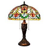 16-inch stile Tiffany lampada da tavolo, Vetro istoriato Ombra Camera del lato del letto della luce dello scrittorio con tiro ...