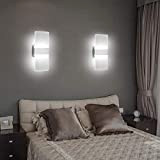 2 Applique LED Lampada da parete da interno da muro in metallo e acrilico luce up and down, adatta a ...