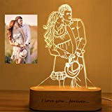 2 colori Personalizzato Foto personalizzata 3D lampada foto incisione Testo personalizzato Migliori regali Anniversario di matrimonio Regali di Natale di ...