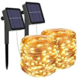 [2 Pacchi] Luci Solari Esterno, Litogo 14m 120 LED Catena Luminosa Esterno Filo Luci Led 8 modalità Lucine da Esterno ...