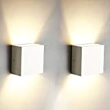 2 Pezzi 6W LED Applique da parete Lampada da Parete Bianco Caldo 3000k Moderno in Alluminio per Soggiorno Camera da ...