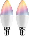 【2 Pezzi】Lampadina Smart LED E14 BrizLabs Lampadina Wifi Intelligente 4,5W LED RGB dimmerabile 16 milioni di colori Nessun hub richiesto ...