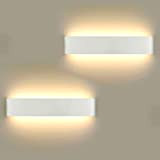 2 Pezzi LED Lampada da Parete 16W Bianco Caldo, Moderno Up Down Applique da Parete con 110V-260V, Interni Lampada a ...