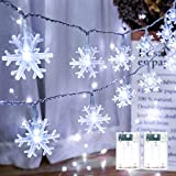 [2 Pezzi] Luci di Natale Interni, PhilzOps 4M 40 LED Fiocco di Neve Luci Stringa Bianco Freddo Luci Albero Catena ...