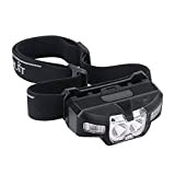 260 Lumen LED Headlamp - White And Red Light Sensor Headlamp USB Rechargeable Lightweight Durable Waterproof Headlight - Camping And ...
