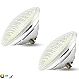 2x Lampada LED Piscina 24W - PAR 56 12V RGB Multicolor - Impermeabile IP68-2400 Lumen - Classe A++ - Fari ...