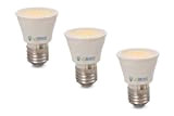 3 spot a LED VIRIBRIGHT PAR 16, E27, 4,5W, 200 lumen, 2800K (bianco caldo), dimmerabili