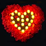 3000 petali di rosa rossa in seta artificiale e 20 candele LED a batteria senza fiamma tremolante decorazione per la ...