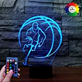 3D Basket Luce Notturna Lampada 7/16 Cambiamento di Colore LED 3D Lampada Alimentazione USBTelecomando Decor Decorazioni di Natale Regalo di ...