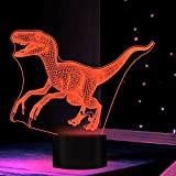 3D Dinosauro LED Illusione Ottica Lampade Luce Notturna 7 Colori Touch Art Scultura Luci con Cavi USB Camera Da Letto ...