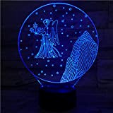 3D Illusion Night Light Virgo 3D Night Lamp Decorativo per interni Illuminazione verso l'alto Regalo di compleanno di Natale 7 ...