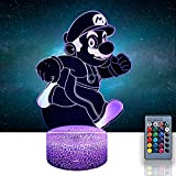 3D Illusione lampada Luce di Notte Super Mario Bros. 16 Colori Dormire Mood Lampada Illusione Ottica Led Casa Camera Da ...