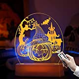 3D Lampada Notturna, Comodino Scrivania Lampada 3D Illusione Luce per Natale Partito di Halloween, 3D Skull Lamp con Telecomando, Idee ...