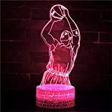 3D Luce Notturna giocatore di basket led Lampada Illuminazione 7 Cambiare Colore Halloween Regalo di Compleanno Room Decor per Bambino ...