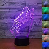 3D Luce Notturna pistola led Lampada Illuminazione 7 Cambiare Colore Halloween Regalo di Compleanno Room Decor per Bambino giocattol speciale ...