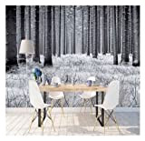3D Murale Stanza di studio semplice della neve della foresta di inverno Soggiorno Camera da Letto Decorazioni