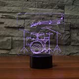 3D Night Light Mood Light Color Cube Slide Light Music Drum Set Lampada a variazione ottica Lava Strumento musicale