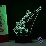 3D Pistola Luce Notturna 16 Colori Mutevoli Telecomando USB Potere Toccare Cambiare Illusione Ottica Lampada Arredamento Lampada LED Lampada da ...