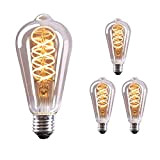 3x CROWN LED lampadina Edison Smoky con attacco E27, Vetro fumé, Dimmerabile, 4W, 2200 K, luce bianca calda, 230V , ...