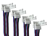4 Pezzi Connettore Striscia Led 4 PIN, Per Striscia Led RGB (Collegare Per Allungamento, Passo 10mm)