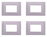 4 Pezzi Placca In Plastica, Modello Quadrata, Compatibile Con Bticino Living Light (3 Moduli / Posti, Bianco)