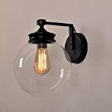 5151BuyWorld americano Rustic Sconces minimalista lampada da parete di vetro in stile Art Déco Bagno Jielde Dinning Room [Bianco]