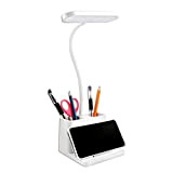 5W Flessibile Lampada da Tavolo a LED con Portapenne e Supporto Telefono, 3 Modalità 3 Luminosità Regolabile, Lampada Scrivania Bambini ...