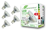 5x Spot a LED greenandco® IRC 90+ 4000K 110° GU10 5W (equivalente spot alogeni 41W) 350lm (bianco neutro) SMD LED ...