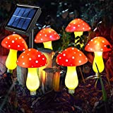 6 luci solari a fungo multicolore da giardino esterno, 8 modalità impermeabile decorativa a fungo lampada per statua per prato ...