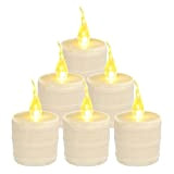 6 pezzi di candele senza fiamma, candele a lume di candela a LED con design a botte di fattoria in ...