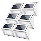 6 Pezzi Segnapasso solare wireless da esterno Lampada solare per scale a 4 LED in acciaio inossidabile IP44 impermeabile luci ...