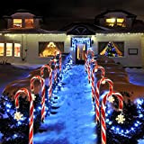8 luci a LED a forma di fiocco di neve, luci a LED fisse, luci di Natale per esterni, bastoncini ...