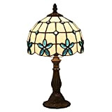 8 Pollici Tiffany Stile Lampada da tavolo Paralumi in Vetro Colorato Barocco Stile Europeo Lampada da comodino con Base in ...
