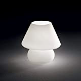 abat jour lampada moderna da comodino lumetto per camera da letto vetro bianco