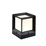 ADKINC Lampada Post lampione a LED, Luce Esterna per Recinzione o Patio, Nero, Illuminazione a 5 Lati, Struttura in Alluminio, ...