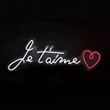 ADM - 'Je T'aime' - Scritta evocativa e decorativa illuminata con led colorati e montata su base in plexiglass trasparente ...
