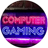 ADV PRO Computer Gaming Room Kid Man Cave Dual Color LED Enseigne Lumineuse Neon Sign Rouge et Bleu 400 x ...