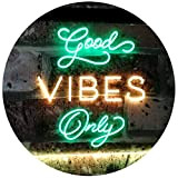 ADV PRO Good Vibes Only Home Bar Disco Room Display Dual Color LED Enseigne Lumineuse Neon Sign Vert et Jaune ...
