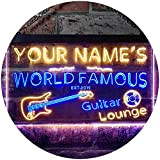 ADV PRO Personalized Your Name EST Year Theme Guitar Room Music Room Dual Color LED Enseigne Lumineuse Neon Sign Bleu ...