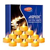 AGPtEK Candele LED Lumini LED 100 pz,Niente Sfarfallio Candele senza Fiamma LED Luce Gialla Calda,per Decorazione di Casa Camera Natale ...