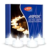 AGPtEK Candele LED Lumini LED 24 pz, Tremolante Candele senza Fiamma LED Luce Bianco Freddo,per Decorazione di Casa Camera Natale ...