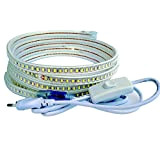 Ahorraluz - Striscia LED da 220 V 5730 120 LED/m con interruttore, Impermeabile, IP67, Bianco freddo, 1 m