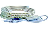 Ahorraluz - Striscia LED da 220 V 5730 120 LED/m, Con interruttore, Impermeabile IP67, Bianco caldo, 1 m