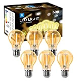 Aigostar Lampadina Vintage Edison LED E27 6W Equivalenti a 48W, Luce Calda 2200K, 600Lm, CRI＞80, A60 Stile Vintage Lampadine Decorativo, ...
